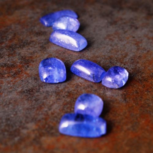 Mixed shaped tanzanite cabochons